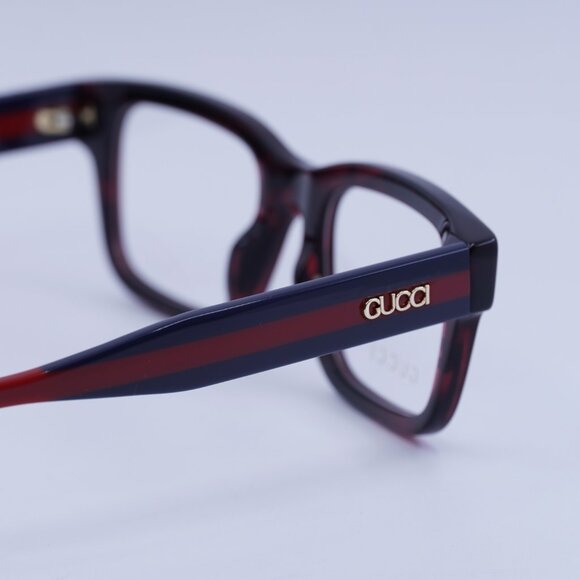 Gucci GG1865O 003 Eyeglasses Dark Red Havana/Blue/Red 50mm Square Frame - Picture 5 of 10